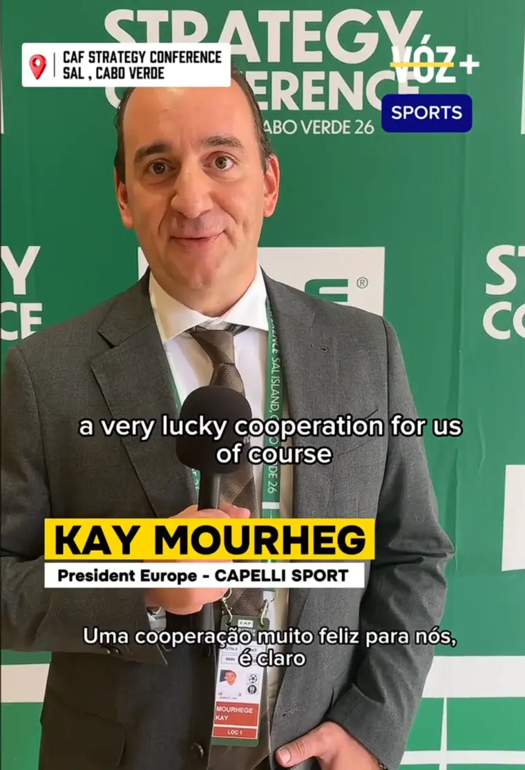 Kay Mourheg interviewed by VOZ+ Sports at the CAF Strategy Conference in Cabo Verde